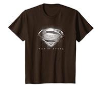 Superman Man of Steel Contrast Logo Symbol T-Shirt, Enfant, Marron, 6 Ans