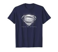 Superman Man of Steel Contrast Logo Symbol T-Shirt, Homme, Bleu Marine, XL