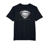 Superman Man of Steel Contrast Logo Symbol T-Shirt, Homme Grandes Tailles, Noir, 3X Tall