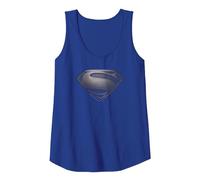 Superman Man of Steel Desaturated Débardeur, Femme, Bleu Royal, XXL