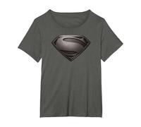Superman Man of Steel Desaturated Gray T-Shirt, Femme Grandes Tailles, Asphalte, 1X