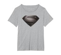Superman Man of Steel Desaturated Gray T-Shirt, Femme Grandes Tailles, Gris Chiné, 1X