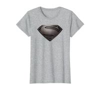Superman Man of Steel Desaturated Gray T-Shirt, Femme, Gris Chiné, XXL