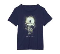 Superman Man of Steel Space Glow T-Shirt, Femme Grandes Tailles, Bleu Marine, 6X