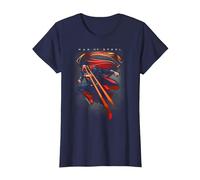 Superman Man of Steel Symbolic Superman T-Shirt, Femme, Bleu Marine, XL