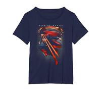 Superman Man of Steel Symbolic Superman T-Shirt, Femme Grandes Tailles, Bleu Marine, 1X