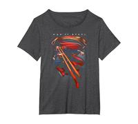 Superman Man of Steel Symbolic Superman T-Shirt, Femme Grandes Tailles, Chiné Foncé, 1X