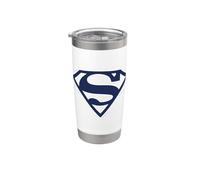 Superman Navy & White Classic Shield Gobelet isotherme en acier inoxydable double paroi