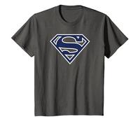 Superman Navy & White Classic Shield T-Shirt, Enfant, Asphalte, 12 Ans