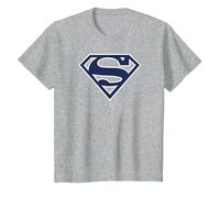 Superman Navy & White Classic Shield T-Shirt, Enfant, Gris Chiné, 3 Ans