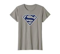 Superman Navy & White Classic Shield T-Shirt, Femme, Ardoise, XS
