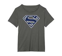 Superman Navy & White Classic Shield T-Shirt, Femme Grandes Tailles, Asphalte, 2X