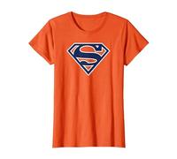 Superman Navy & White Classic Shield T-Shirt, Femme, Orange, S