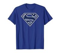 Superman Navy & White Classic Shield T-Shirt, Homme, Bleu Royal, S