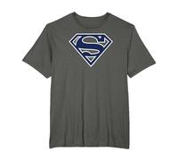 Superman Navy & White Classic Shield T-Shirt, Homme Grandes Tailles, Asphalte, 4X Tall