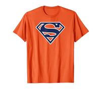 Superman Navy & White Classic Shield T-Shirt, Homme, Orange, S