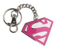 Superman porte-clés acier inoxydable Pink Logo G