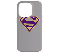 Superman Purple & Gold Shield Logo Coque pour iPhone 14 Pro