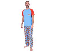 Superman Pyjama long pour homme Rouge Bleu, bleu, L