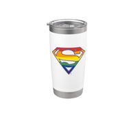 Superman Rainbow Shield Logo Gobelet isotherme en acier inoxydable double paroi