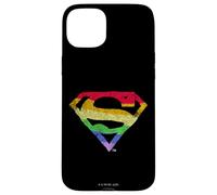 Superman Rough Rainbow Pride Logo Coque pour iPhone 15 Plus