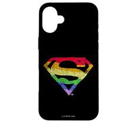 Superman Rough Rainbow Pride Logo Coque pour iPhone 16 Plus