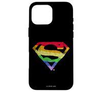 Superman Rough Rainbow Pride Logo Coque pour iPhone 16 Pro Max