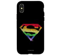 Superman Rough Rainbow Pride Logo Coque pour iPhone X/XS
