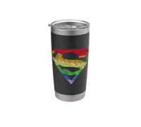 Superman Rough Rainbow Pride Logo Gobelet isotherme en acier inoxydable double paroi