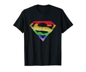 Superman Rough Rainbow Pride Logo T-Shirt