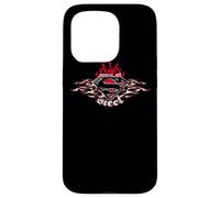 Superman Steel Flames Shield Coque pour iPhone 15 Pro