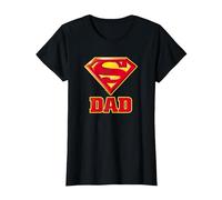 Superman Super Dad Papa Père T-Shirt, Femme, Noir, S