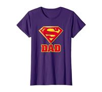 Superman Super Dad Papa Père T-Shirt, Femme, Violet, S