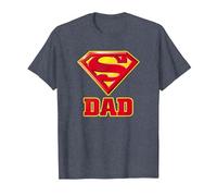 Superman Super Dad Papa Père T-Shirt, Homme, Bleu Chiné, S