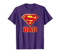 Superman Super Dad Papa Père T-Shirt, Homme, Violet, S