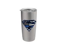 Superman Thin Blue Line Flag Shield Logo Gobelet isotherme en acier inoxydable double paroi
