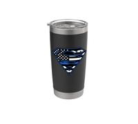 Superman Thin Blue Line Flag Shield Logo Gobelet isotherme en acier inoxydable double paroi