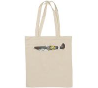 Supermarine Spitfire Sac fourre-tout en coton naturel Motif avion légendaire Blanc