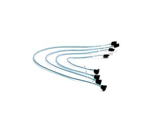 Supermicro CBL-0186L : Câble SATA I Rond 4x, 0.56m, Connecteurs Mâle/Mâle, Droit/Droit, Noir/Bleu/Blanc
