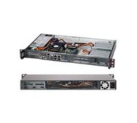 Supermicro CSE-505-203B Serveur Barebone Rack 1U, 1 CPU, DDR4-SDRAM, Alimentation 200W, 437x249x43mm, Température 0-40°C