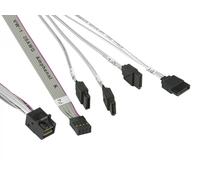 Supermicro MiniSAS / 4 SATA 0.55 m 0,55 m Gris, Blanc
