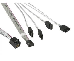 Supermicro MiniSAS / 4 SATA 0.55 m 0,55 m Gris, Blanc