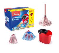 SuperMocio MEGA PACK - Vileda - balai (3 Action) & 2 têtes Microfibre Power