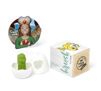 SuperMouth® Brosse à doigts pour bébé - Poils en silicone doux, bloc de morsure protège les doigts, lampe de poche pour un nettoyage facile, base de stockage des œufs, application de réalité augmentée