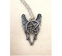Supernatural Castiel Ailes Pentacle Collier Protection Amulette Bijoux Wiccan Unisexe Bijoux Teen Cosplay Pentagram Ange Collier Ail