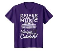 Supernatural Driver Picks Music T-Shirt, Enfant, Violet, 8 Ans