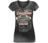 Supernatural Driver Picks The Music Femme T-Shirt Manches Courtes Gris XL