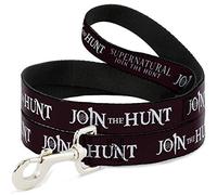 Supernatural Laisse pour chien, symbole Supernatural Join The Hunt, rouge et blanc, 1,8 m de long et 1,3 cm de large
