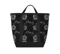Supernatural Symbols Sac fourre-tout isotherme de grande capacité Noir - Réutilisable et réglable pour le travail, le pique-nique, les voyages et les activités de plein air
