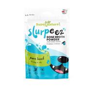 Supernature Slurpeez Bouillon d'os de bœuf en poudre de 60 g | Bœuf à protéine unique 100 % pure, garniture alimentaire pour chiens et chats, enrichissement, collagène, santé des articulations et de
